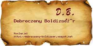 Debreczeny Boldizsár névjegykártya