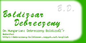 boldizsar debreczeny business card